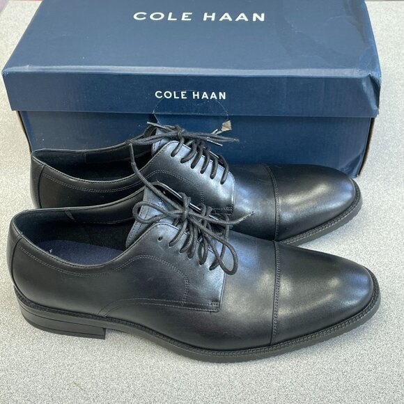 NEW Cole Haan Me cap oxford Men's 9.5M Waterproof Black Dress Shoes - Picture 1 of 7